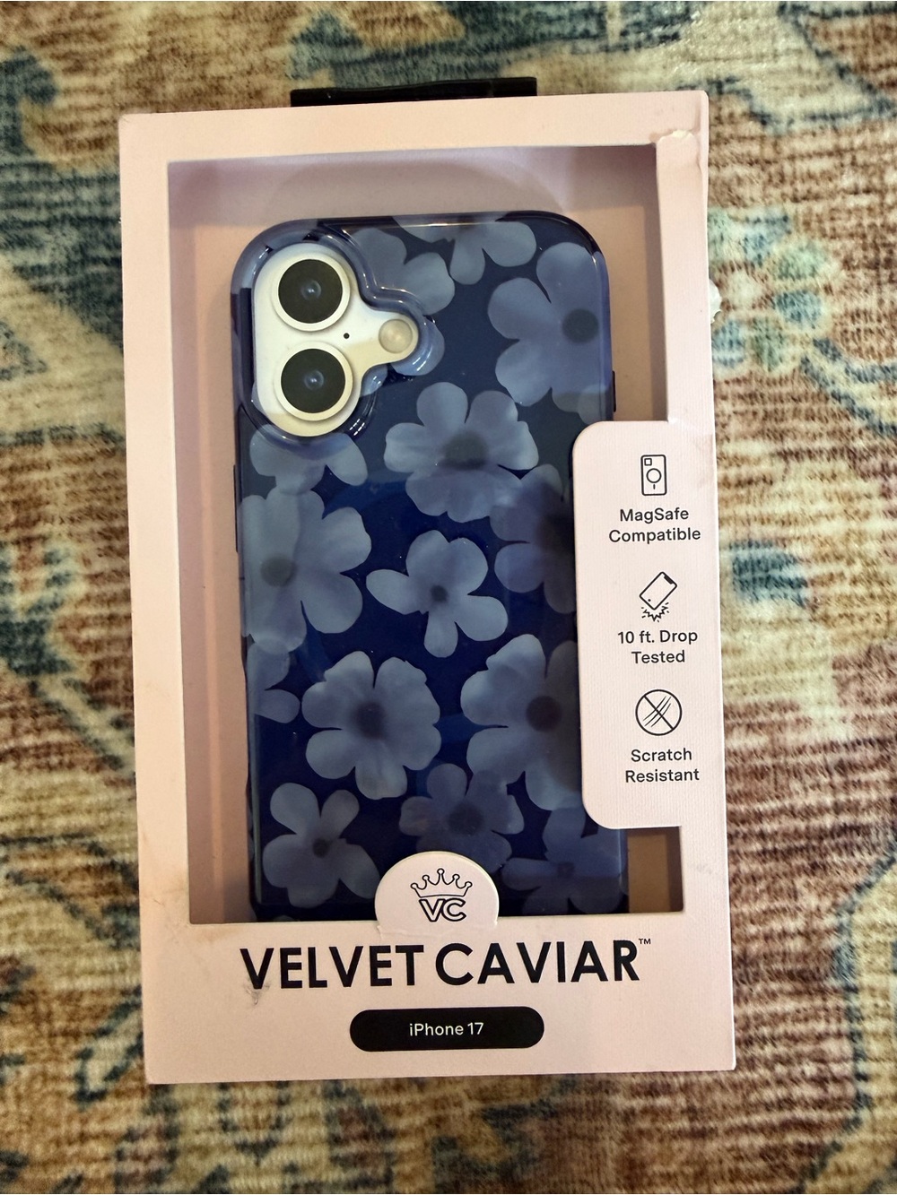 Velvet Caviar Blue Floral iPhone Case - MagSafe Compatible